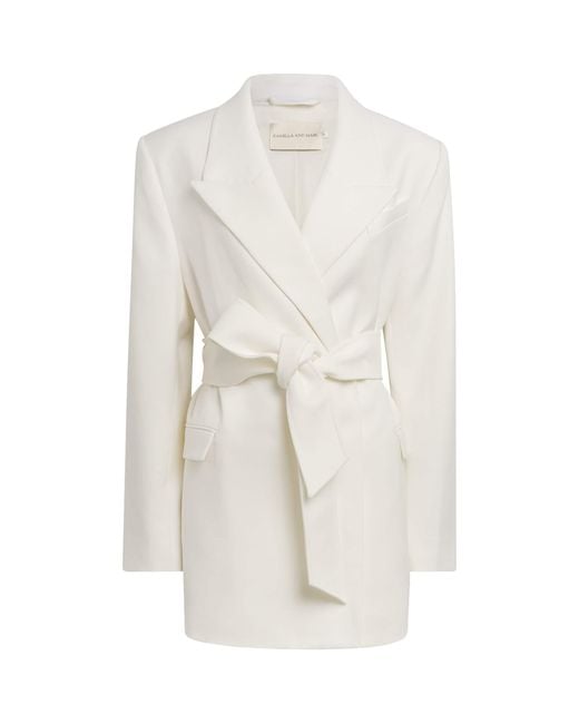 Camilla & Marc White Satin Alabata Blazer