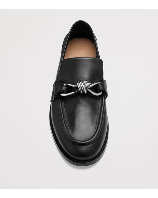 Bottega Veneta Black Calfskin Astaire Loafers for men