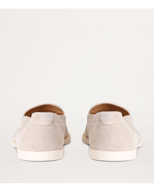 John Lobb Natural Suede Pace Loafers for men