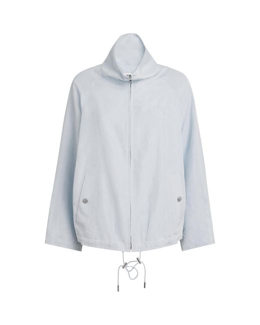 Sandro Blue Embroidered Funnel-Neck Jacket