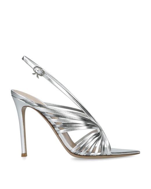 Gianvito Rossi White Leather Muse Sandals 105