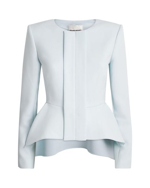 Roland Mouret Blue Crepe Peplum Jacket