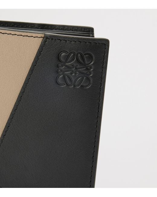 Loewe Black Leather Puzzle Edge Wallet for men
