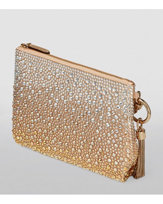 Jimmy Choo Metallic Crystal-Embellished Callie Clutch Bag