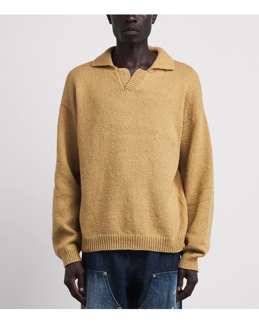 CHERRY LA Natural Cotton Five Star Henley Sweater for men