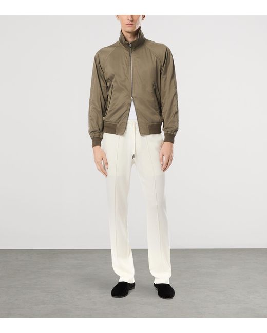 Tom Ford Green Wool-Lined Bomber Jacket for men