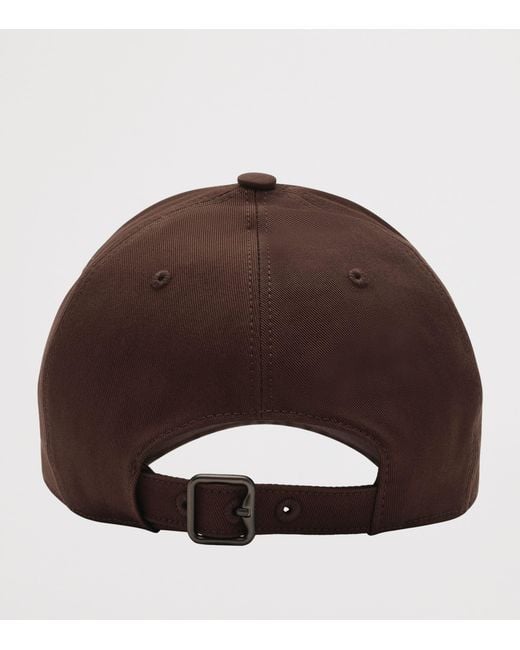 Burberry Brown Cotton Gabardine Thistle Shield Cap for men