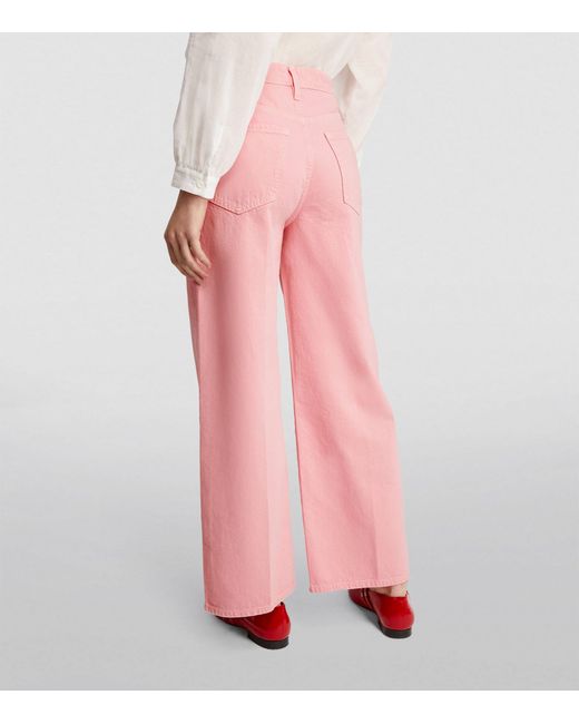 FRAME Pink Le Jane Cropped Straight Jeans
