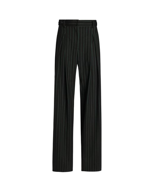 Dolce & Gabbana Black Wool-Blend Stripe Trousers