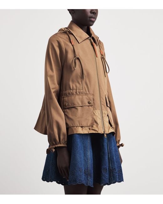 Moncler Brown Gabardine Hooded Adenium Jacket