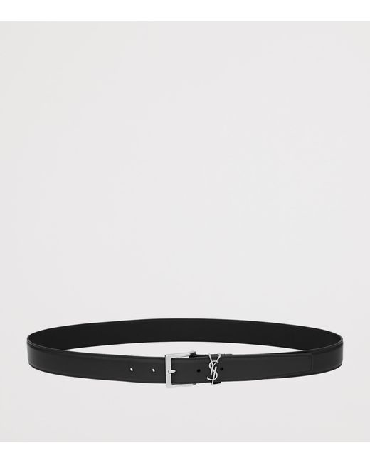 Saint Laurent White Calfskin Cassandre Belt