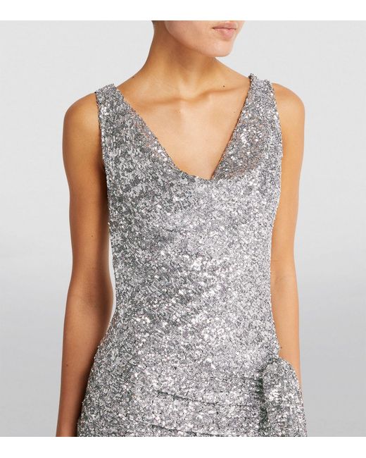 Rabanne White Sequin-embellished Gown