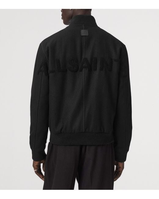 AllSaints Black Wool-Blend Deceit Bomber Jacket for men