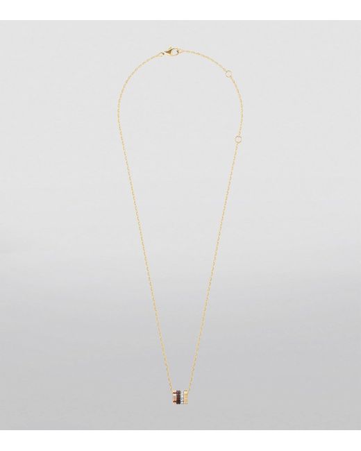 Boucheron Metallic Mixed And Diamond Quatre Classique Pendant Necklace
