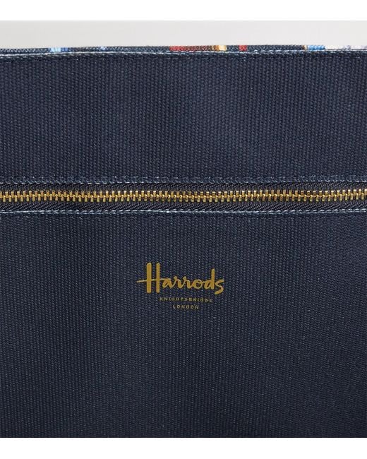 Harrods Blue Large Tassel Tote Bag