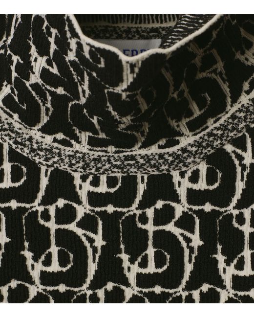 Burberry Black Wool-Blend Jacquard B Charm Sweater