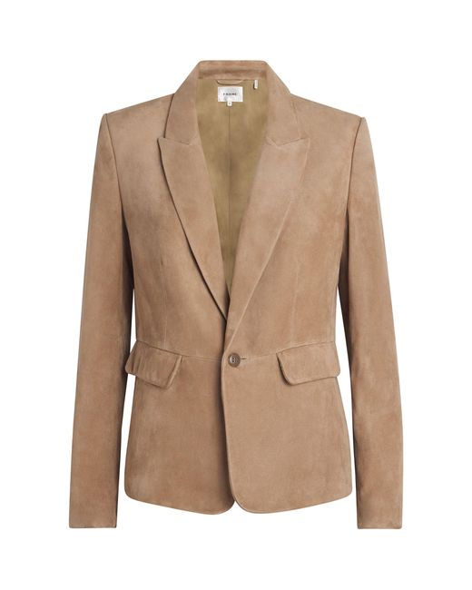 FRAME Brown Suede Sleek Blazer