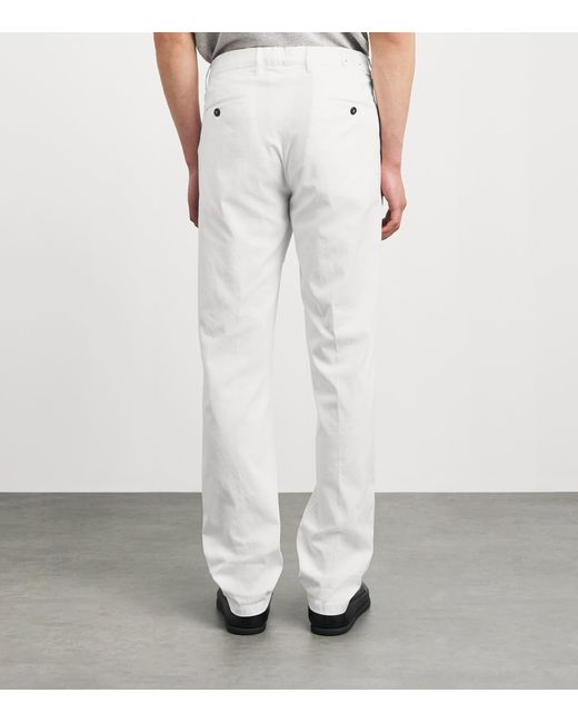 Eleventy White Cotton-Silk Chinos for men