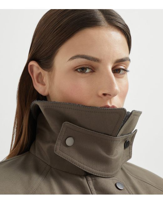 Brunello Cucinelli Green Canvas Padded Jacket