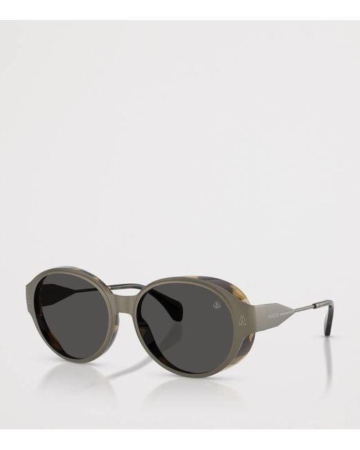 Moncler Gray Titanium Auros Round Sunglasses