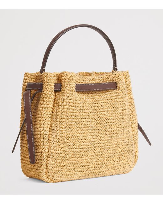 Tory Burch Natural Small Raffia Romy Bucket Bag