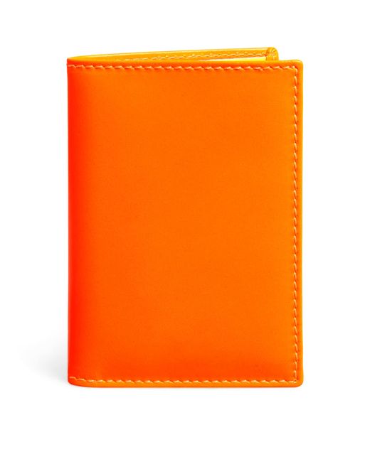 Comme des Garçons Orange Leather Super Fluo Cardholder for men