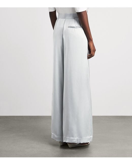 Abadia White Satin Trousers
