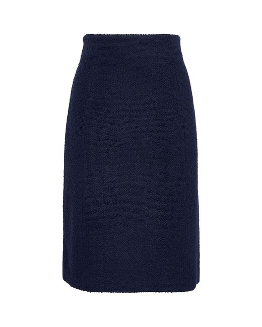 St. John Tweed Mini Skirt in Navy (Blue) - Lyst