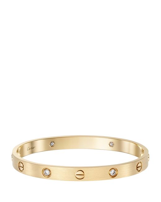 Cartier Natural And Diamond Brushed Love Bangle