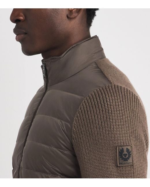 Belstaff Brown Merino Wool Circuiteer Hybrid Jacket for men