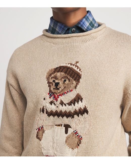 Polo Ralph Lauren White Cotton Polo Bear Sweater
