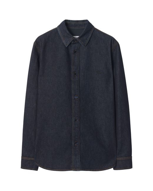 Burberry Blue Selvedge Denim Relaxed Shirt for men