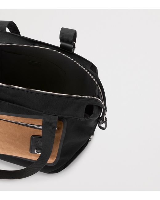 Loewe Black Calfskin-Patch Flex Tote Bag for men