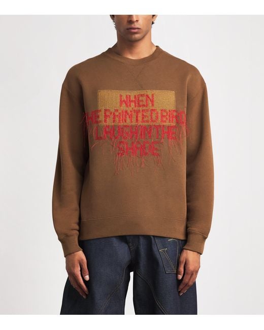 J.W. Anderson Brown X Patrick Carroll Painted Birds Sweatshirt for men