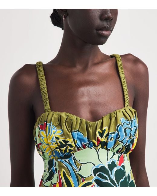 ALÉMAIS White Cotton Floral Solstice Midi Dress