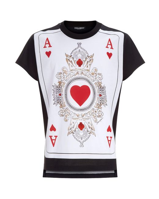 Dolce & Gabbana Multicolor Ace Of Hearts T-shirt for men