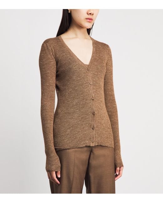 Gabriela Hearst Brown Cashmere-Silk-Hemp Aiste Cardigan