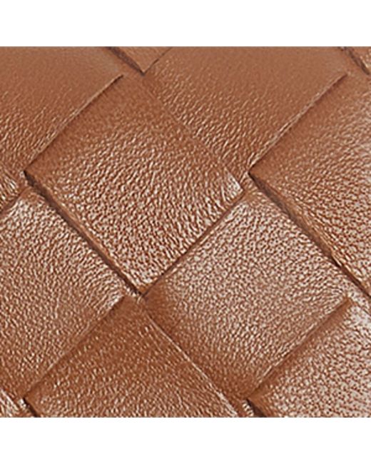 Bottega Veneta Brown Leather Intrecciato Trifold Wallet