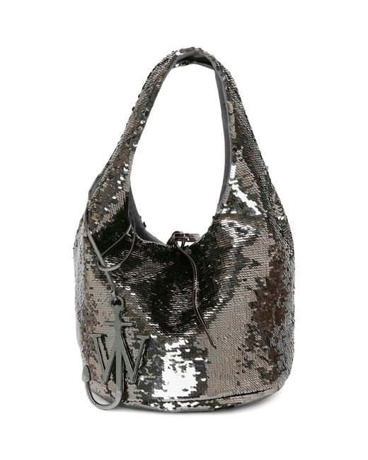 J.W. Anderson Black Sequin-embellished Twister Top-handle Bag