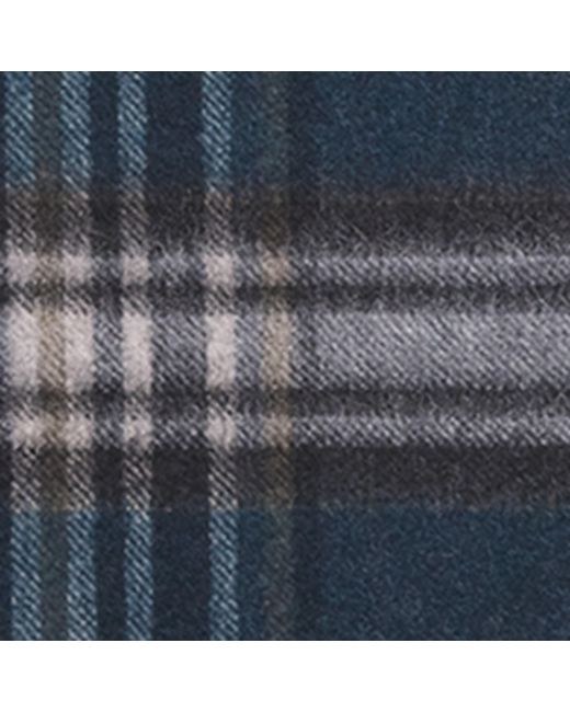 Johnstons Blue Cashmere Tartan Scarf for men