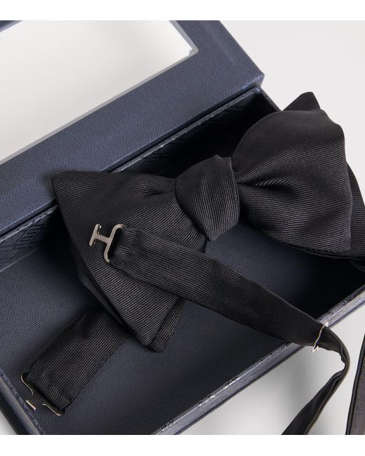 Eton of Sweden Black Silk Pre-Tied Bow Tie for men