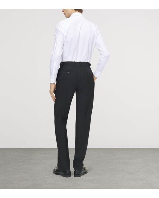 McQueen Blue Wool-Mohair Trousers for men