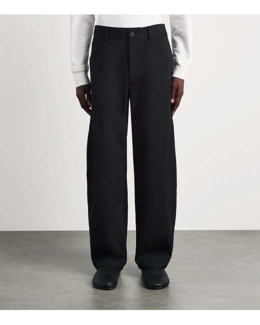 Séfr Black Barrel-Leg Oktai Trousers for men