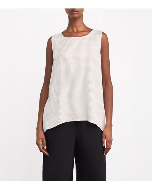 Eskandar White Silk A-Line Shell Tank Top