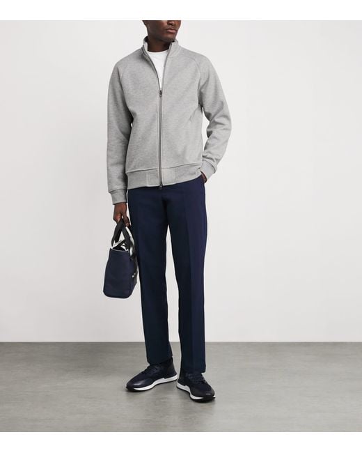 Ralph Lauren Gray Double Knit Zip-Up Jacket for men