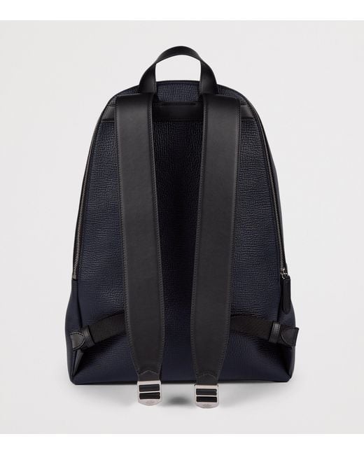 Smythson Blue Leather Ludlow Backpack for men