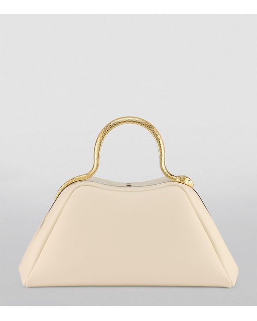 BVLGARI Natural Small Leather Serpentine Top Handle Bag