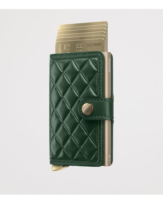 Secrid Green Premium Leather Embossed Diamond Miniwallet