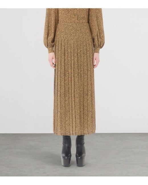 Valentino Natural Silk Pleated Maxi Skirt