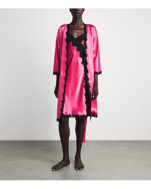 Loretta Caponi Pink Silk Nausica Short Nightdress